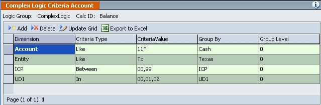 The image shows the Criteria Value form with example data that is detailed in the text following the image.